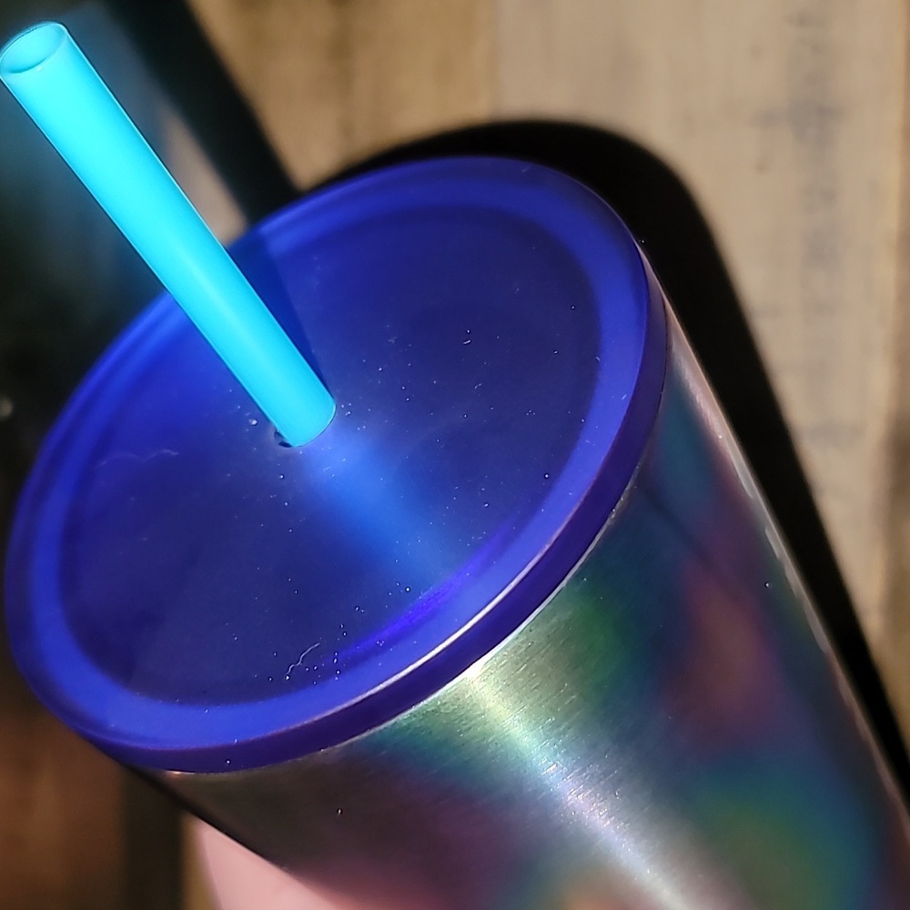 Starbucks Fluorescent Rainbow Metal Venti Tumbler Cup - Picture 7 of 9